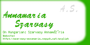 annamaria szarvasy business card